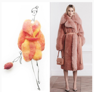 Designer Gretchen Roehrs uses oranges to spoof this coat.