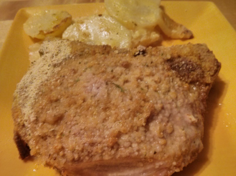 Gluten-Free Au gratin potatoes with pork chop