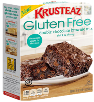 Box of Krusteaz Gluten Free double chocolate brownie mix